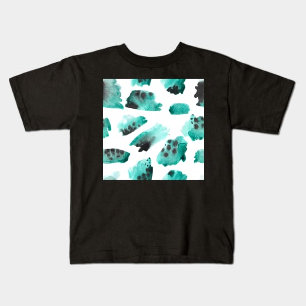 watercolor polka dots seamless pattern Kids T-Shirt by Olga Berlet
